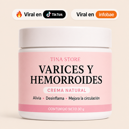Crema Natural para Varices y Hemorroides | Alivio real, Piernas Livianas