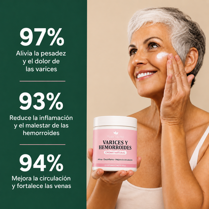 Crema Natural para Varices y Hemorroides | Alivio real, Piernas Livianas