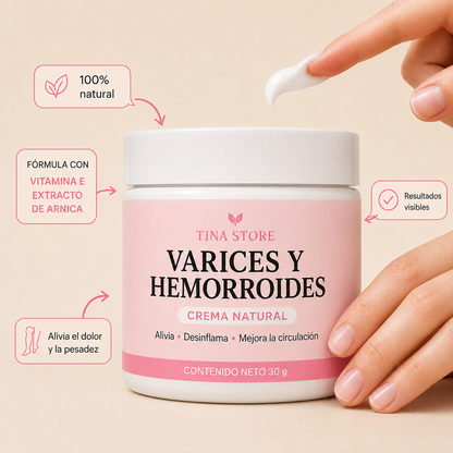 Crema Natural para Varices y Hemorroides | Alivio real, Piernas Livianas
