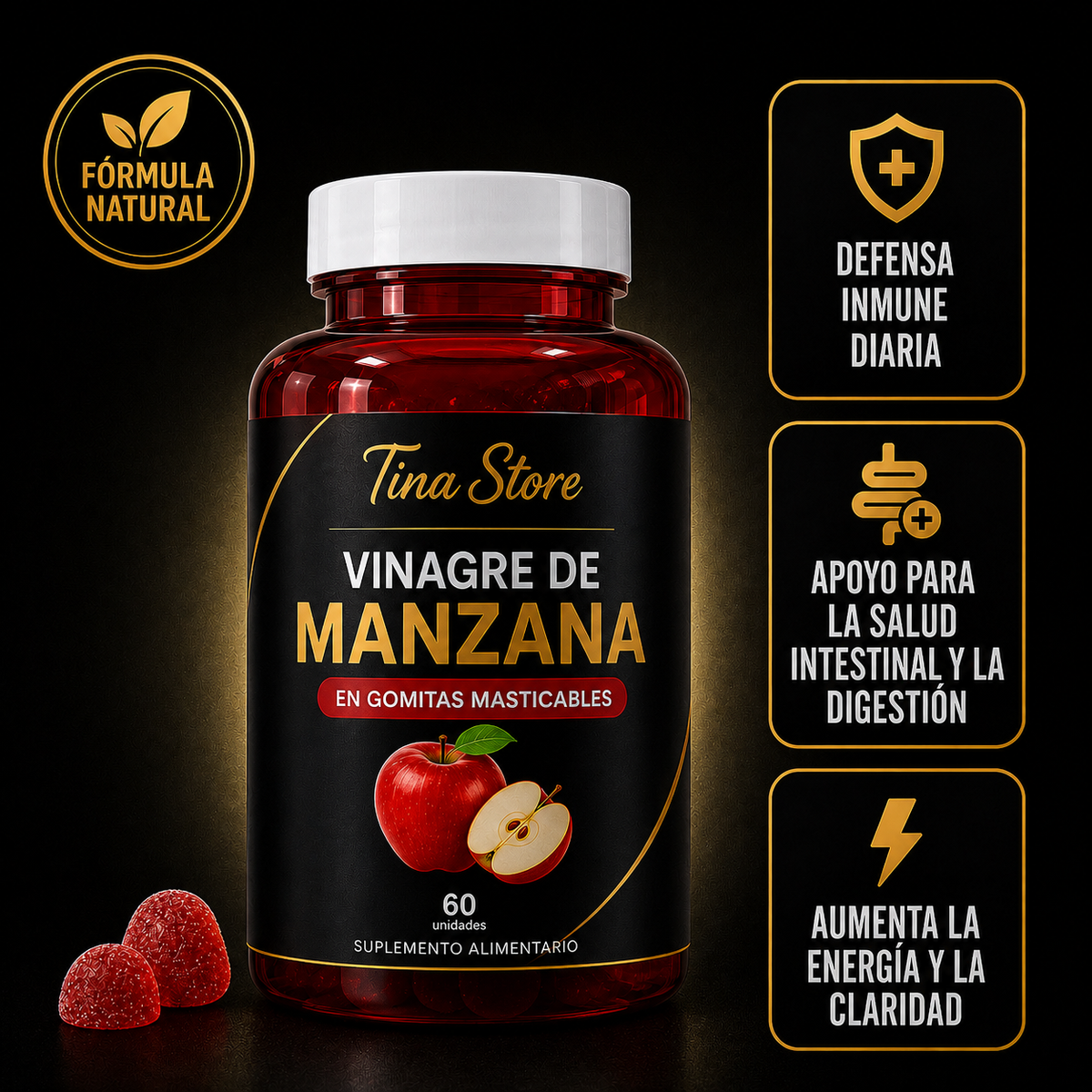 TinaStore™ Gomitas Masticables para Controlar el Apetito y Apoyar tu Metabolismo