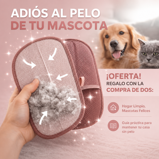 Guante para eliminar pelos de mascota