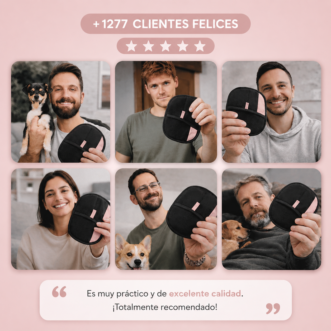 Guante para eliminar pelos de mascota