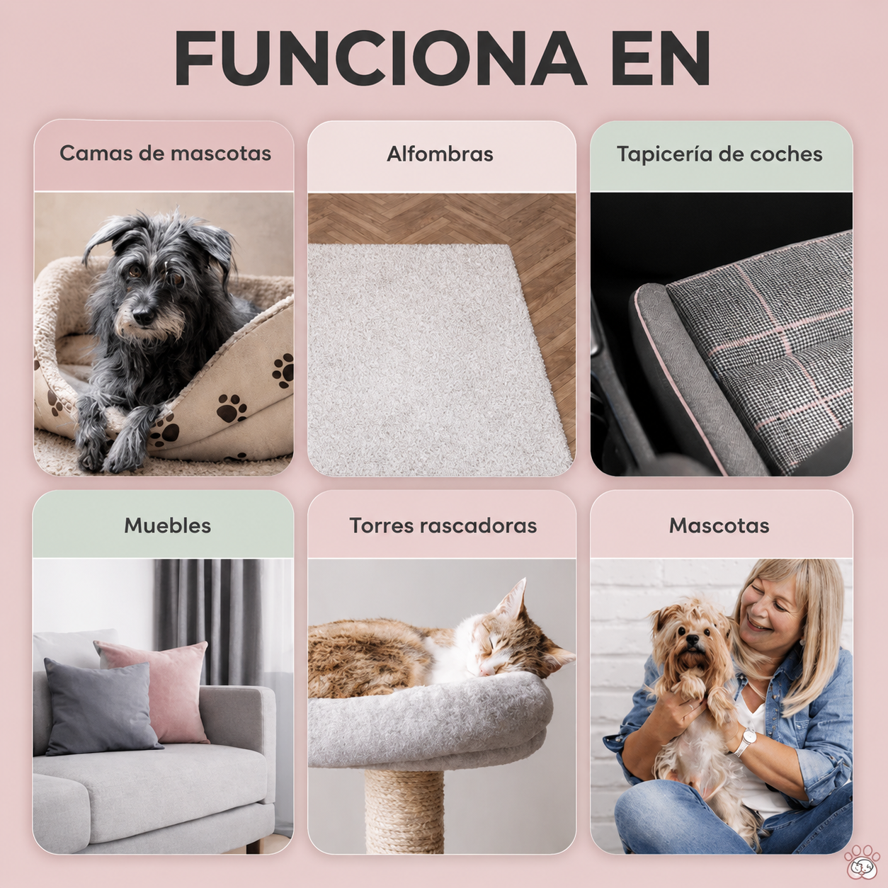 Guante para eliminar pelos de mascota