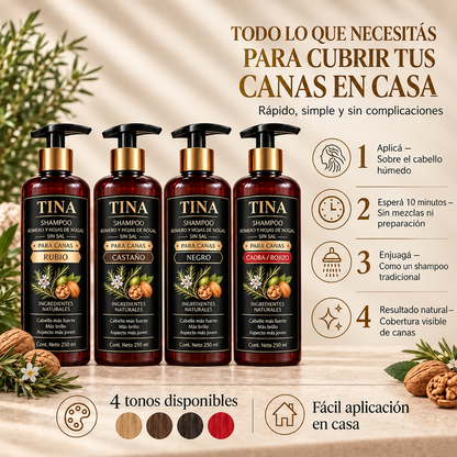 Rejuvenece tu cabello al instante Shampoo cubridor de cana