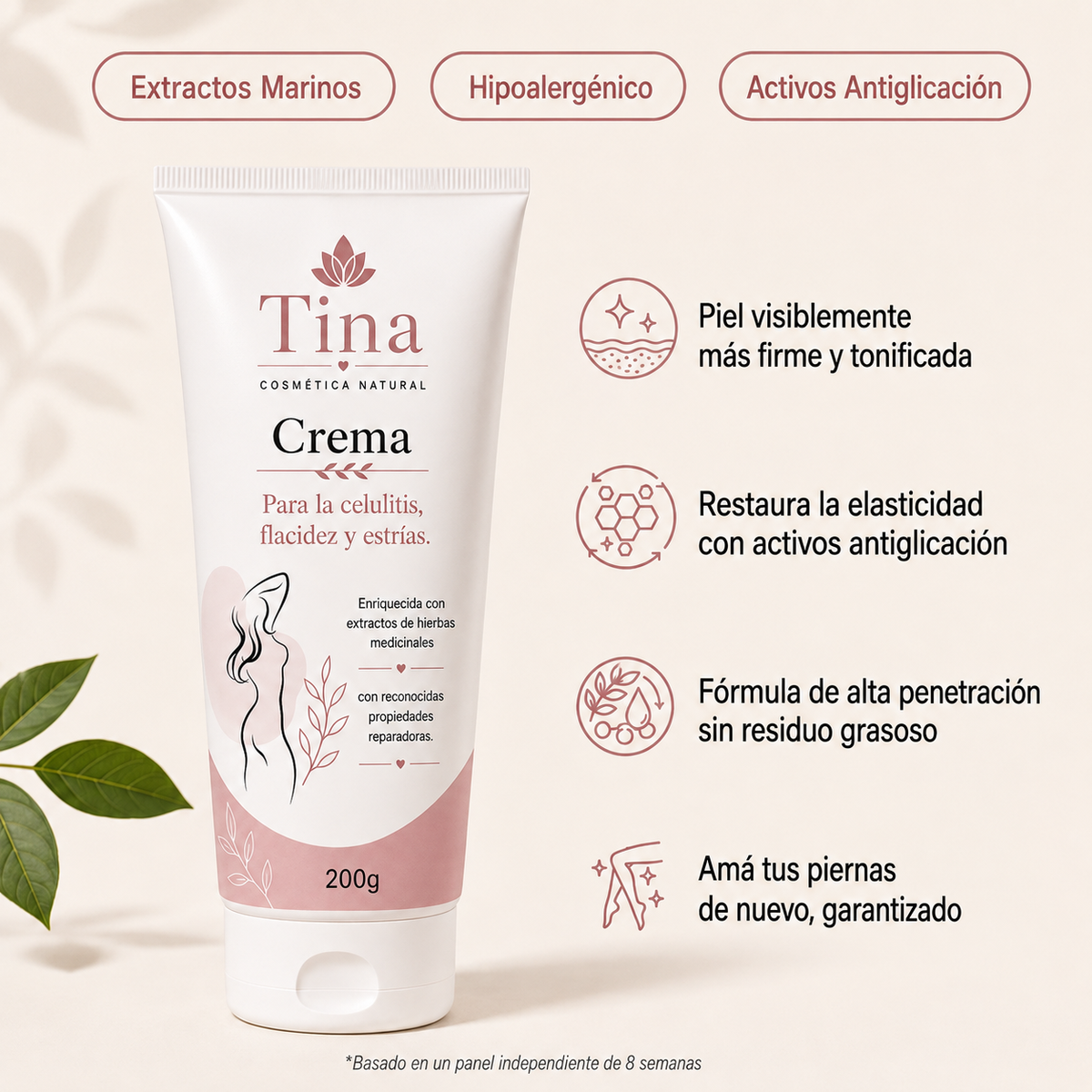 Tina™ | Crema Anticelulitis Reafirmante – Reduce la Piel de Naranja