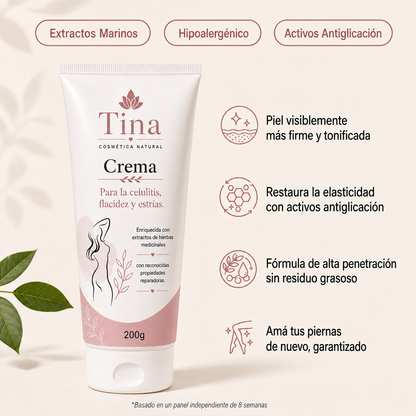 Tina™ | Crema Anticelulitis Reafirmante – Reduce la Piel de Naranja
