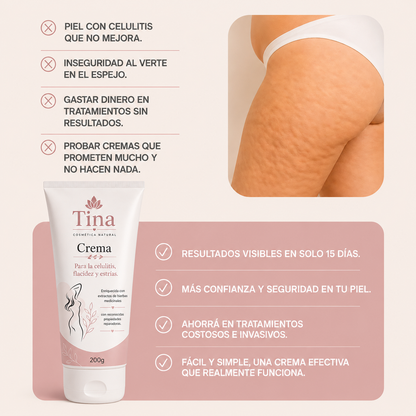 Tina™ | Crema Anticelulitis Reafirmante – Reduce la Piel de Naranja