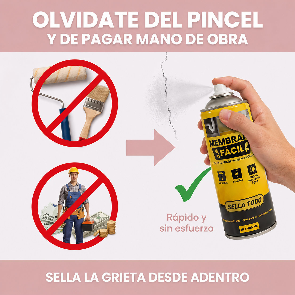 Spray Sellador Impermeable ¡Adiós goteras y grietas!