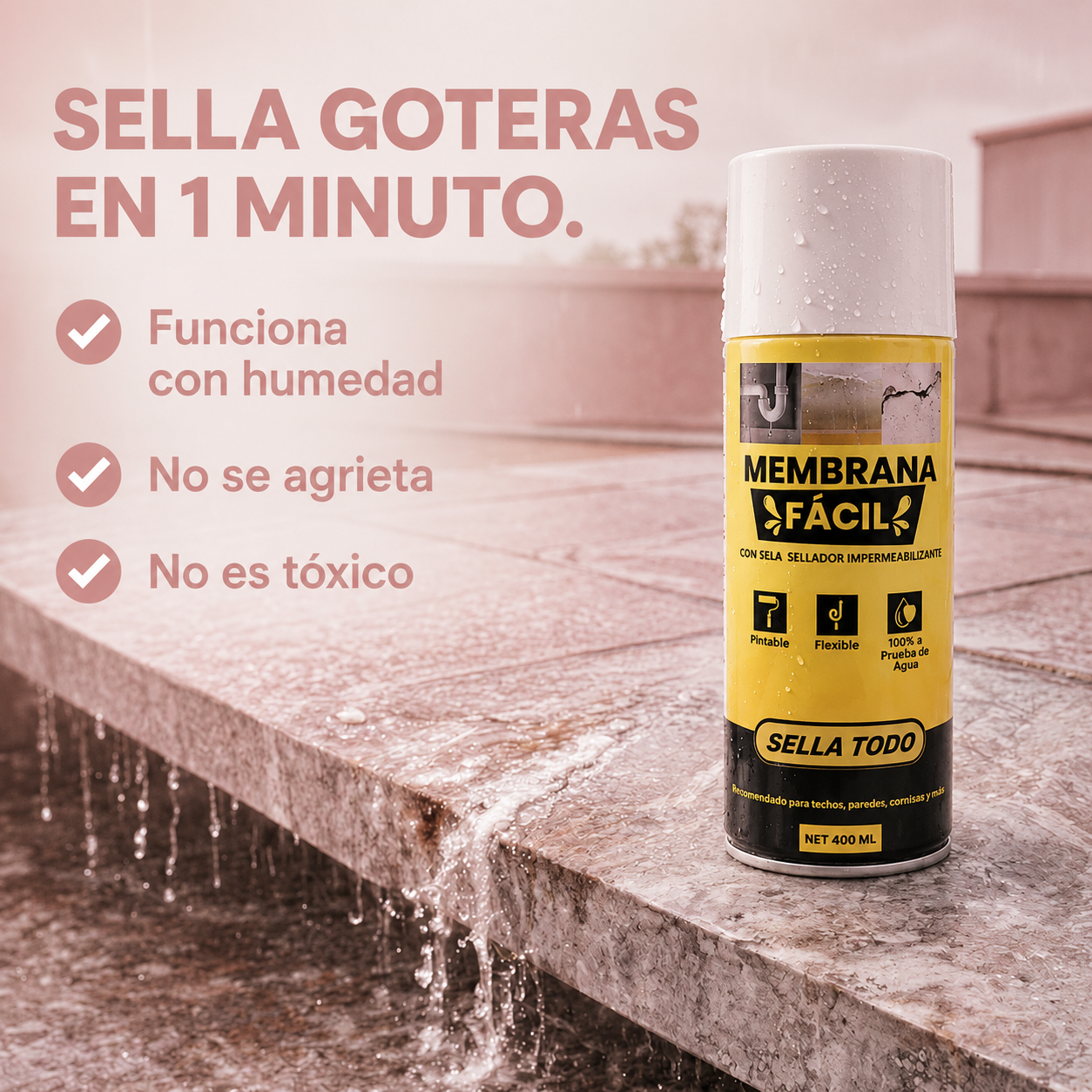 Spray Sellador Impermeable ¡Adiós goteras y grietas!