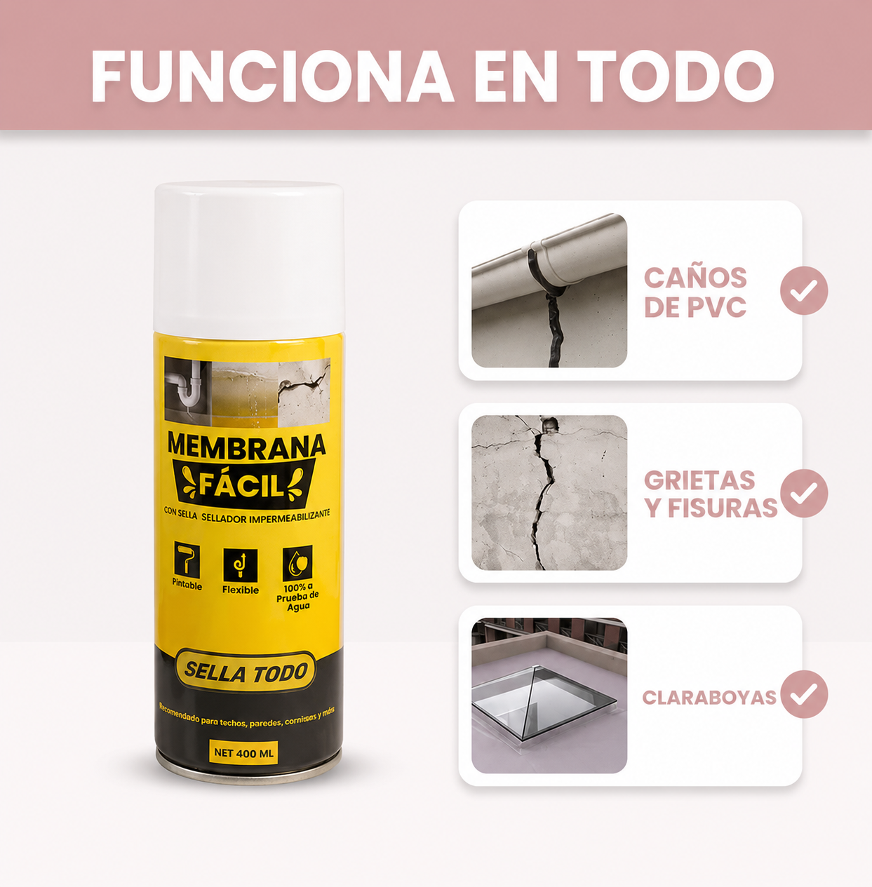 Spray Sellador Impermeable ¡Adiós goteras y grietas!